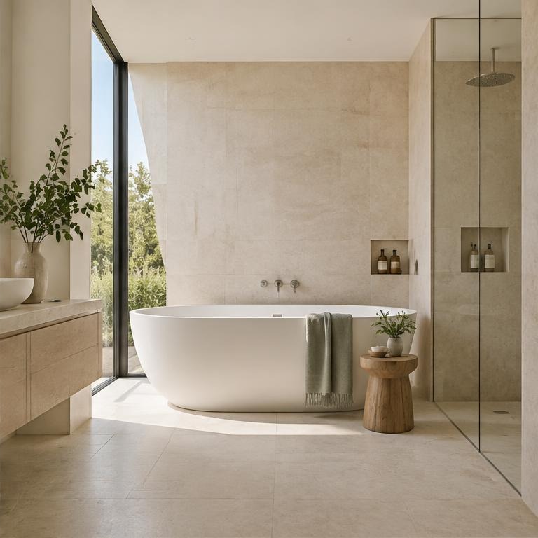 Bathroom interior with natural light